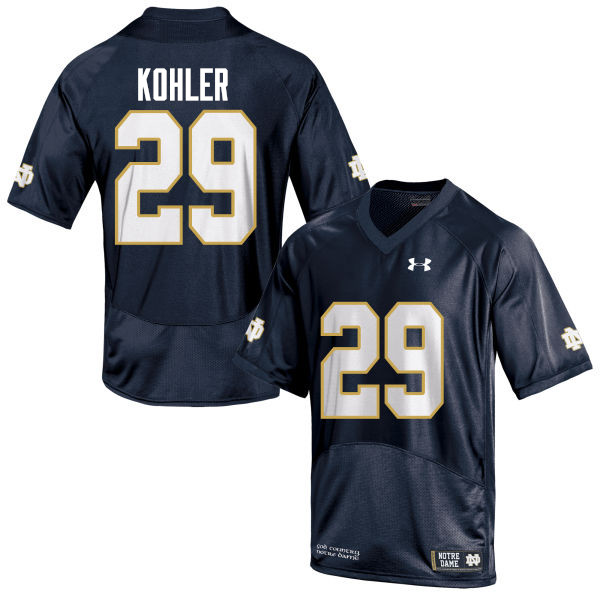 Men #29 Sam Kohler Notre Dame Fighting Irish College Football Jerseys-Navy Blue